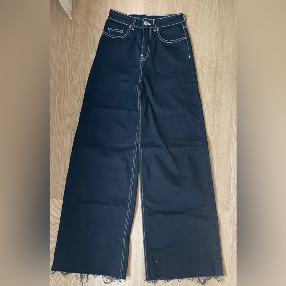 Women's Frank And Oak Black Nina Wide-Leg Jeans